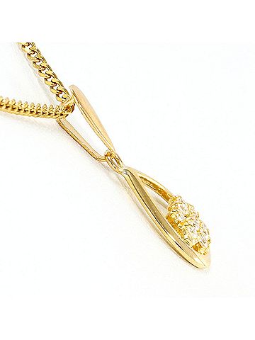 Unbranded 18K (18-karat) Yellow Gold Necklace with Diamond (carat weight not stamped), Total Weight 2.6g, 38cm, Jewelry (view 2)