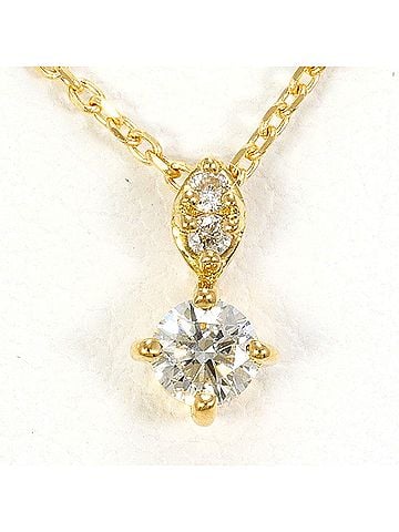 Unbranded 18K (18-karat) Yellow Gold Necklace with 0.10 ct Diamond, Total Weight 1.7g, 45cm Length, Jewelry (view 1)
