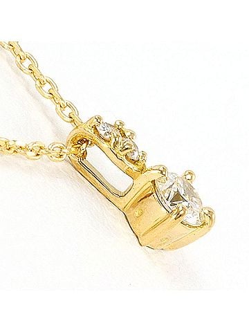 Unbranded 18K (18-karat) Yellow Gold Necklace with 0.10 ct Diamond, Total Weight 1.7g, 45cm Length, Jewelry (view 2)