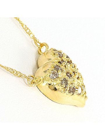Unbranded 18K (18-karat) Yellow Gold Necklace with Brown Diamond (0.2 ct), Total Weight 2.1g, 43cm, Jewelry (view 2)