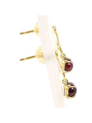 Unbranded 18K (18-karat) Yellow Gold Earrings with Rhodolite Garnet, Total Weight 0.7g, Jewelry (view 2)