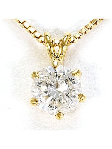 Unbranded 18K (18-karat) Yellow Gold Necklace with 0.30ct Diamond, Total Weight 1.6g, 40cm Length, Jewelry (view 1)