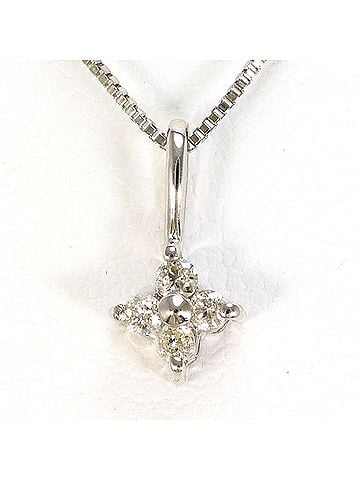 Unbranded 18K (18-karat white gold) necklace with 0.05ct diamond, total weight 1.2g, 40cm length. Jewelry. (view 1)