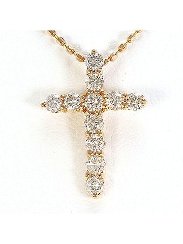Unbranded 18K (18-karat gold) Pink Gold Necklace with 0.30ct Diamond, Total Weight 1.8g, 40cm Length, Jewelry (view 1)