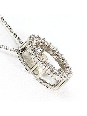 Unbranded 18K (18-karat white gold) necklace with 0.35ct diamond, total weight 1.6g, 42cm length. Jewelry. (view 2)