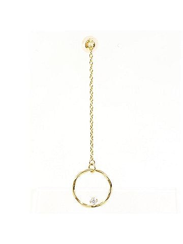 Unbranded 18K (18-karat) Yellow Gold (YG) Earring (single) with Zirconia, Total Weight 0.5g, Jewelry (view 1)