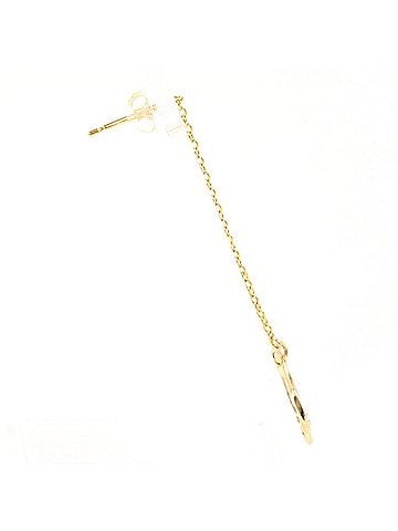 Unbranded 18K (18-karat) Yellow Gold (YG) Earring (single) with Zirconia, Total Weight 0.5g, Jewelry (view 2)
