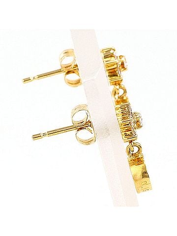 Unbranded 18K (18-karat) Yellow Gold (YG) Earrings with 0.19ct Diamonds, Total Weight 1.1g, Jewelry (view 2)