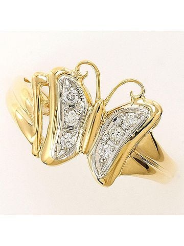 Unbranded PT900 Platinum 18K Yellow Gold Ring with 0.08ct Diamond, Total Weight 2.7g, Jewelry (view 1)