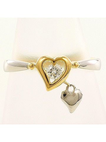 Unbranded PT900 Platinum 18K Yellow Gold Ring with 0.10ct Diamond, Total Weight 2.4g, Jewelry (view 1)