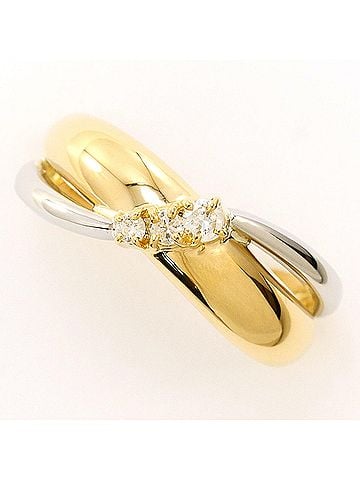Unbranded PT900 Platinum 18K Yellow Gold Ring with 0.10ct Diamond, Total Weight 3.4g, Jewelry (view 1)