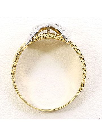 Unbranded PT900 Platinum 18K Yellow Gold Ring with Diamond (carat weight not stamped), Total Weight 3.2g, Jewelry (view 2)