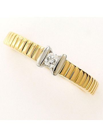 Unbranded PT900 Platinum 18K Yellow Gold Ring with 0.08ct Diamond, Total Weight 2.2g, Jewelry (view 1)