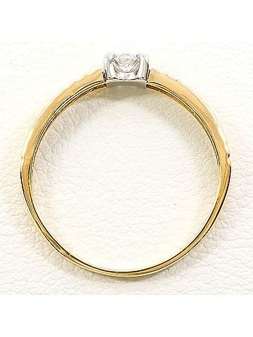 Unbranded PT900 Platinum 18K Yellow Gold Ring with 0.08ct Diamond, Total Weight 2.2g, Jewelry (view 2)