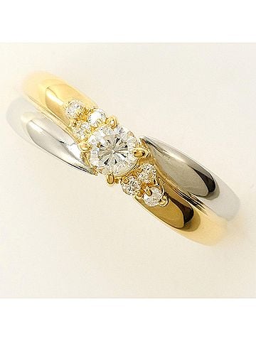 Unbranded PT900 Platinum 18K Yellow Gold Ring with 0.25ct Diamond, Total Weight 2.5g - Jewelry (view 1)