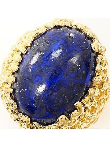 Unbranded 18K (18-karat) Yellow Gold Ring with Lapis Lazuli, Total Weight 8.6g, Jewelry (view 2)