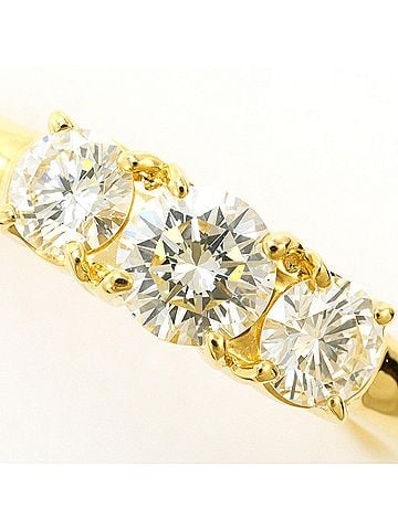 Unbranded 18K (18-karat) Yellow Gold Ring with 0.35ct and 0.40ct Diamonds, Certificate of Authenticity, Total Weight 3.9g, Jewelry (view 2)