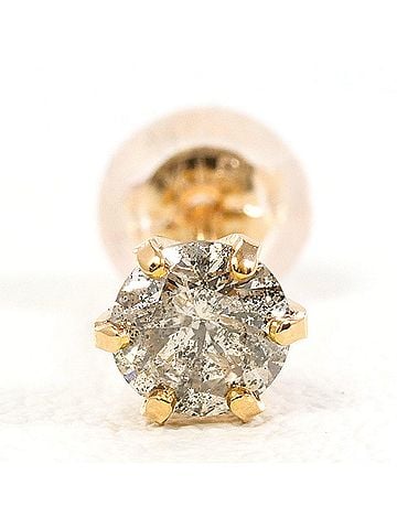 Unbranded 18K (18-karat) Pink Gold Earring (Single Earring) with 0.25ct Diamond, Total Weight 0.2g, Jewelry (view 2)