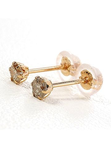Unbranded 18K (18-karat gold) Pink Gold Earrings with 0.1ct Diamonds, Total Weight 0.2g, Jewelry (view 1)