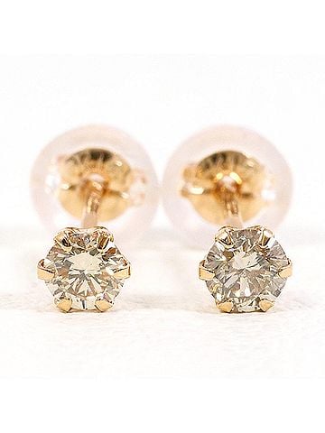 Unbranded 18K (18-karat gold) Pink Gold Earrings with 0.1ct Diamonds, Total Weight 0.2g, Jewelry (view 2)