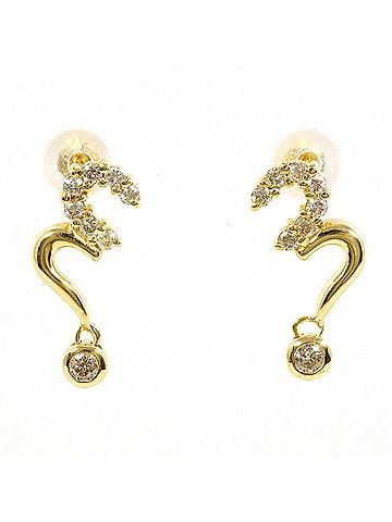 Unbranded 18K (18-karat) yellow gold earrings with 0.13ct diamonds, total weight 1.7g. Jewelry. (view 1)