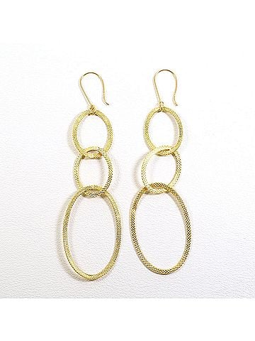 Unbranded 18K (18-karat) Yellow Gold Earrings, Total Weight 2.1g, Jewelry (view 1)