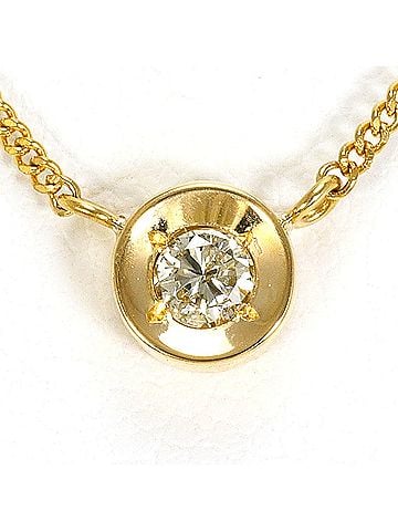 Unbranded 18K (18-karat) Yellow Gold Necklace with 0.08ct Diamond, Total Weight 2.0g, 41cm Length, Jewelry (view 1)