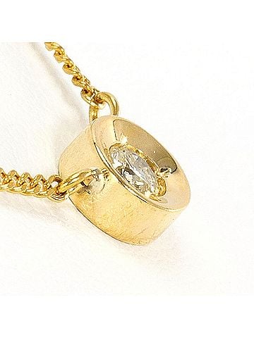 Unbranded 18K (18-karat) Yellow Gold Necklace with 0.08ct Diamond, Total Weight 2.0g, 41cm Length, Jewelry (view 2)