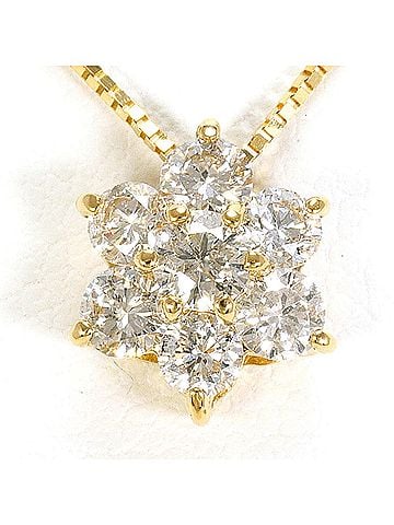 Unbranded 18K (18-karat) Yellow Gold Necklace with 0.50ct Diamond, Total Weight 1.6g, 40cm Length, Jewelry (view 1)