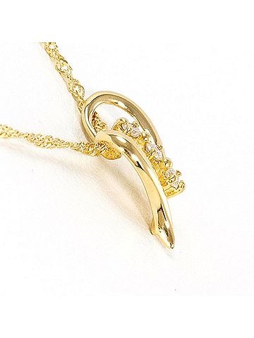 Unbranded 18K (18-karat) Yellow Gold Necklace with 0.04ct Diamond, Total Weight 1.3g, 40cm Length, Jewelry (view 2)