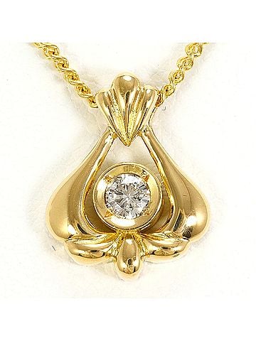 Unbranded 18K (18-karat) Yellow Gold Necklace with 0.11ct Diamond, Total Weight 4.7g, 43cm, Jewelry (view 1)