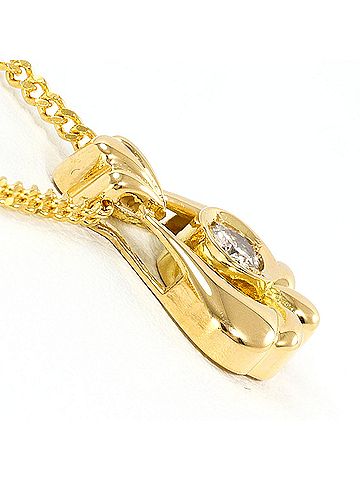 Unbranded 18K (18-karat) Yellow Gold Necklace with 0.11ct Diamond, Total Weight 4.7g, 43cm, Jewelry (view 2)