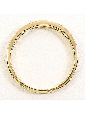 Unbranded 18K (18-karat) yellow gold ring with diamond (carat weight not stamped), total 2.8g, jewelry. (view 2)