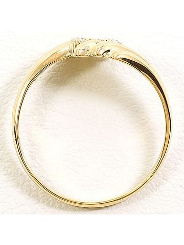 Unbranded 18K (18-karat) Yellow Gold Ring with Diamond (carat weight not stamped), Total Weight 2.4g, Jewelry (view 2)