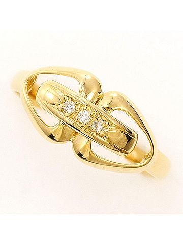 Unbranded 18K (18-karat) Yellow Gold Ring with 0.03ct Diamond, Total Weight 2.1g, Jewelry (view 1)