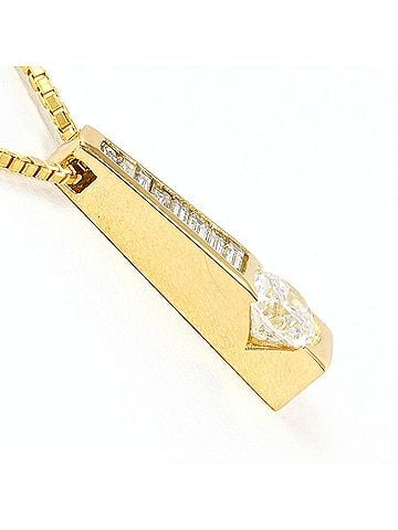 Unbranded 18K (18-karat) Yellow Gold Necklace with 0.58 ct and 0.29 Diamonds, Certificate of Authenticity Included, Total Weight 6.4g, 40cm Length, Jewelry (view 2)