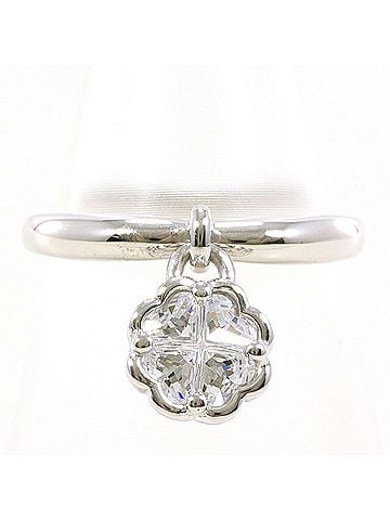 Unbranded 18K (18-karat white gold) ring with cubic zirconia, total weight 4.9g, jewelry. (view 1)