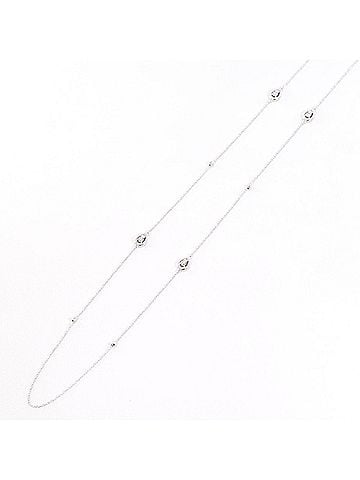 Unbranded 18K (18-karat white gold) necklace with a 0.23 ct diamond, total weight 2.5g, 64cm length. Jewelry. (view 1)