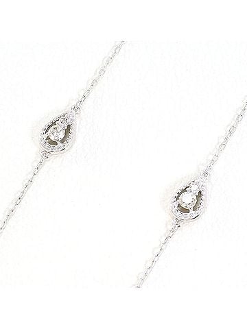 Unbranded 18K (18-karat white gold) necklace with a 0.23 ct diamond, total weight 2.5g, 64cm length. Jewelry. (view 2)