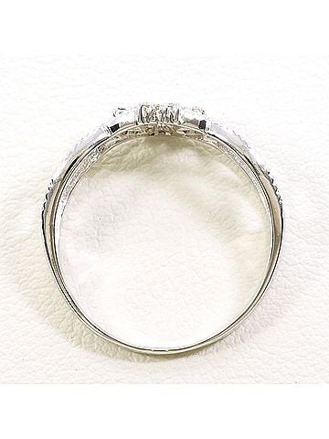 Unbranded 18K (18-karat white gold) ring with a 0.10 ct diamond, total weight 2.7g. Jewelry. (view 2)