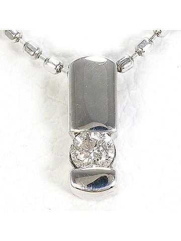Unbranded 18K (18-karat white gold) necklace with a 0.05 ct diamond, total weight 1.3g, 40cm length. Jewelry. (view 1)