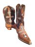 Ariat 100% Leather Brown Black Teal Boots Size 10 - photo 1