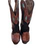 Ariat 100% Leather Brown Black Teal Boots Size 10 - photo 2