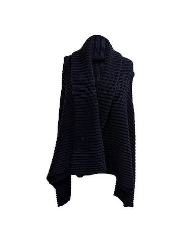 The Row The Row Ribbed Knit Vest in Blue Wool (view 1)