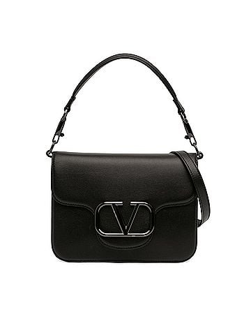 Valentino Calfskin Logo Flap Satchel (view 1)