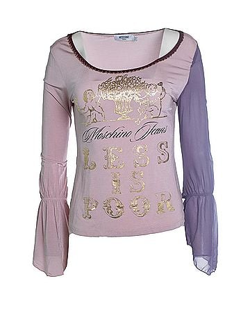 Moschino Moschino Jeans, Pink top with fluttered sleeves (view 1)