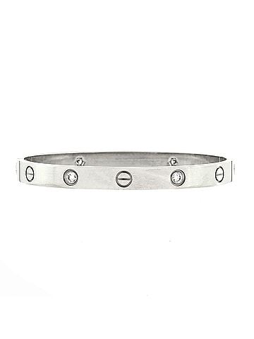 Cartier Love 4 Diamond Bracelet 18K White Gold and Diamonds (view 1)