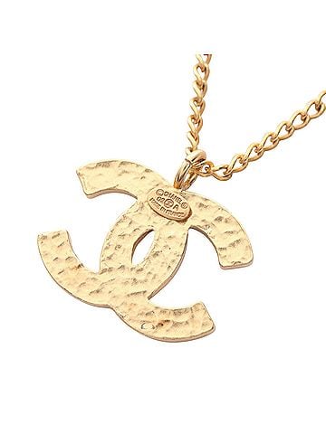 Chanel CC Enamel and Gold Plated Pendant Necklace (view 2)