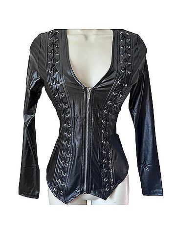 Corpse Bride X Killstar Faux Leather Jacket - front