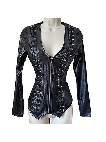 Corpse Bride X Killstar Faux Leather Jacket - back